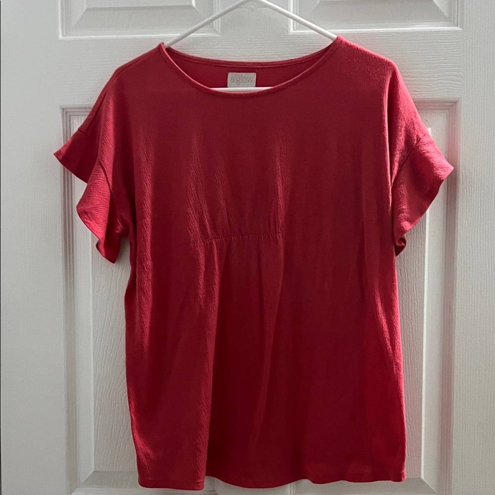 GLO jeans Women's Vibrant Red Short Sleeve Tee